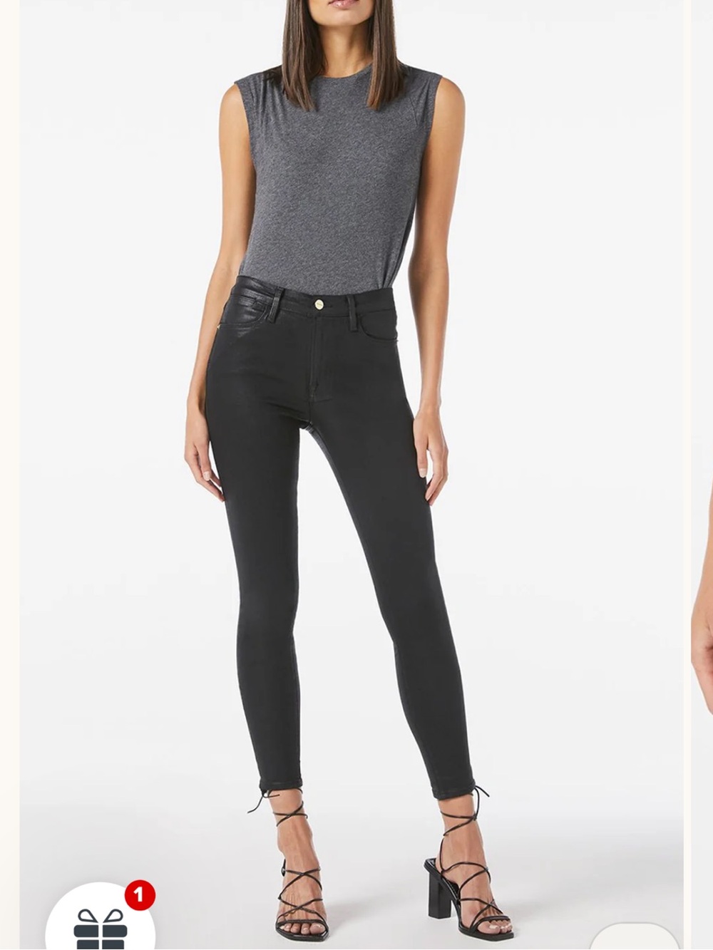 Frame Denim Black Skinny High-Rise Jeans